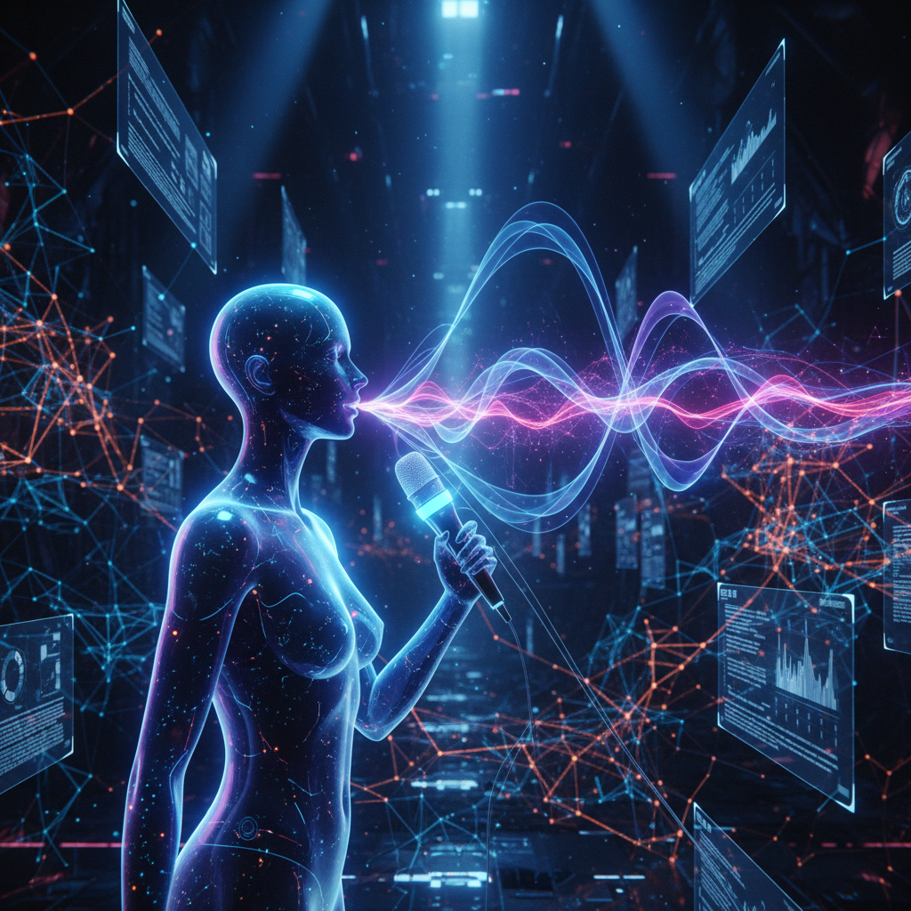 AurionX AI Voice Agent - futuristic AI hologram processing voice conversations