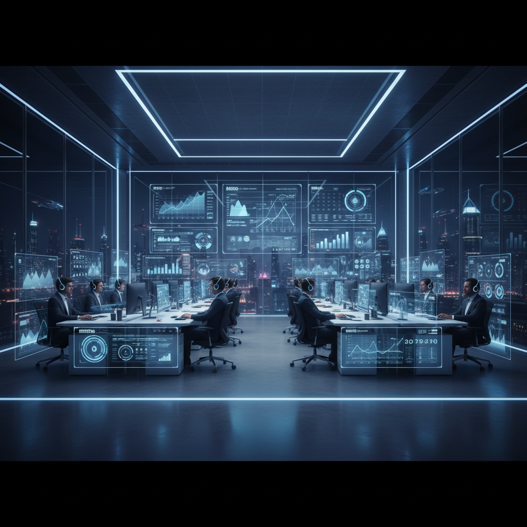 Contact center transformed by AI voice agents - modern operations center