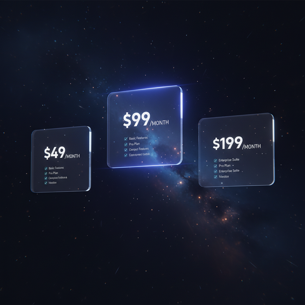 AurionX pricing visualization - holographic pricing interface