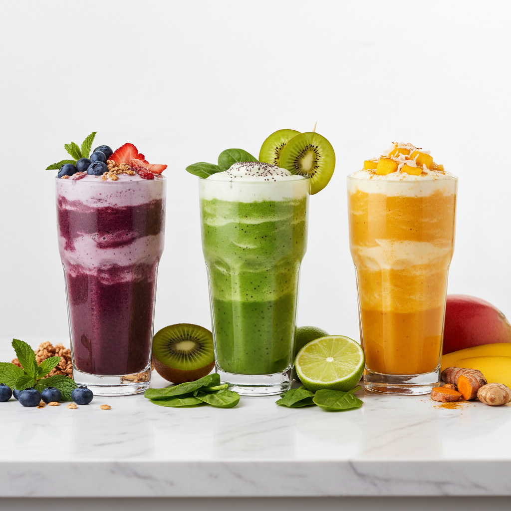 Three signature BLOOM smoothies in a row