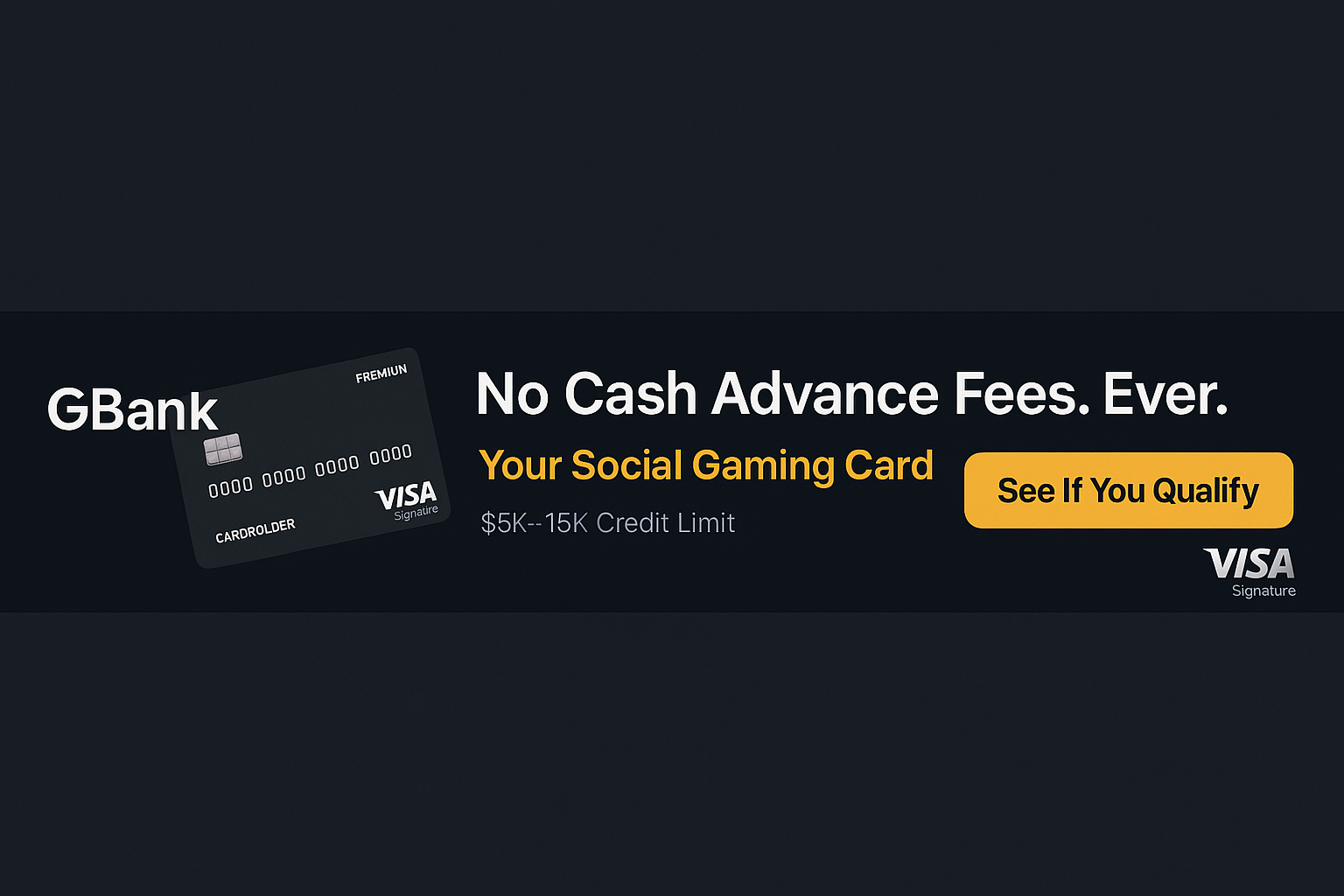 GBank 728x90 Variation B - No Fee Advantage