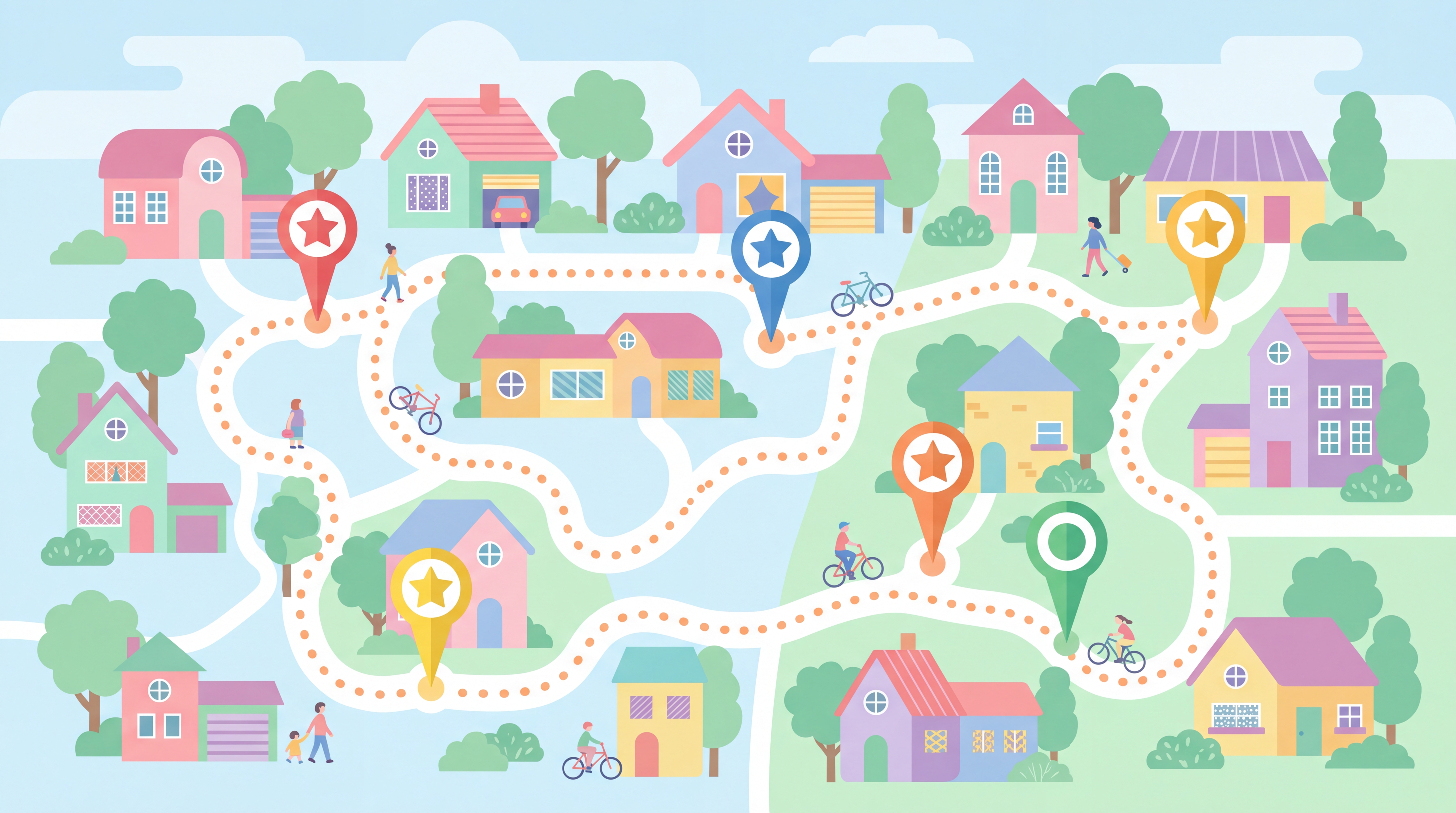 Interactive map showing garage sales