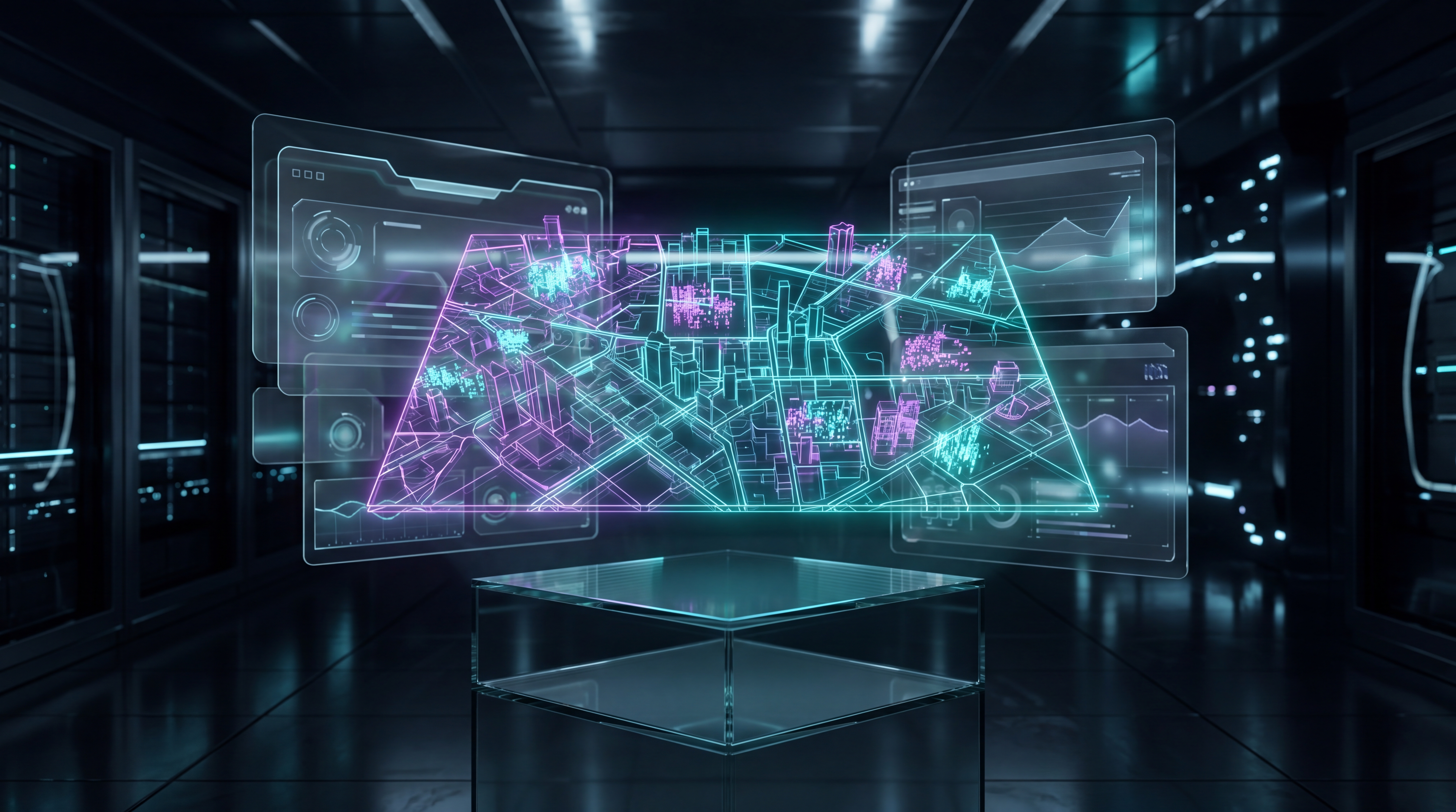 Futuristic map interface